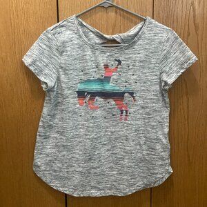 Ariat Gray T-shirt with Horse Graphic and Sequins - M